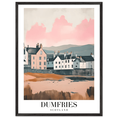 Dumfries Scotland Framed Poster – Pastel-Toned Vintage Travel Wall Art with Wooden Frame - Vibrantwalls