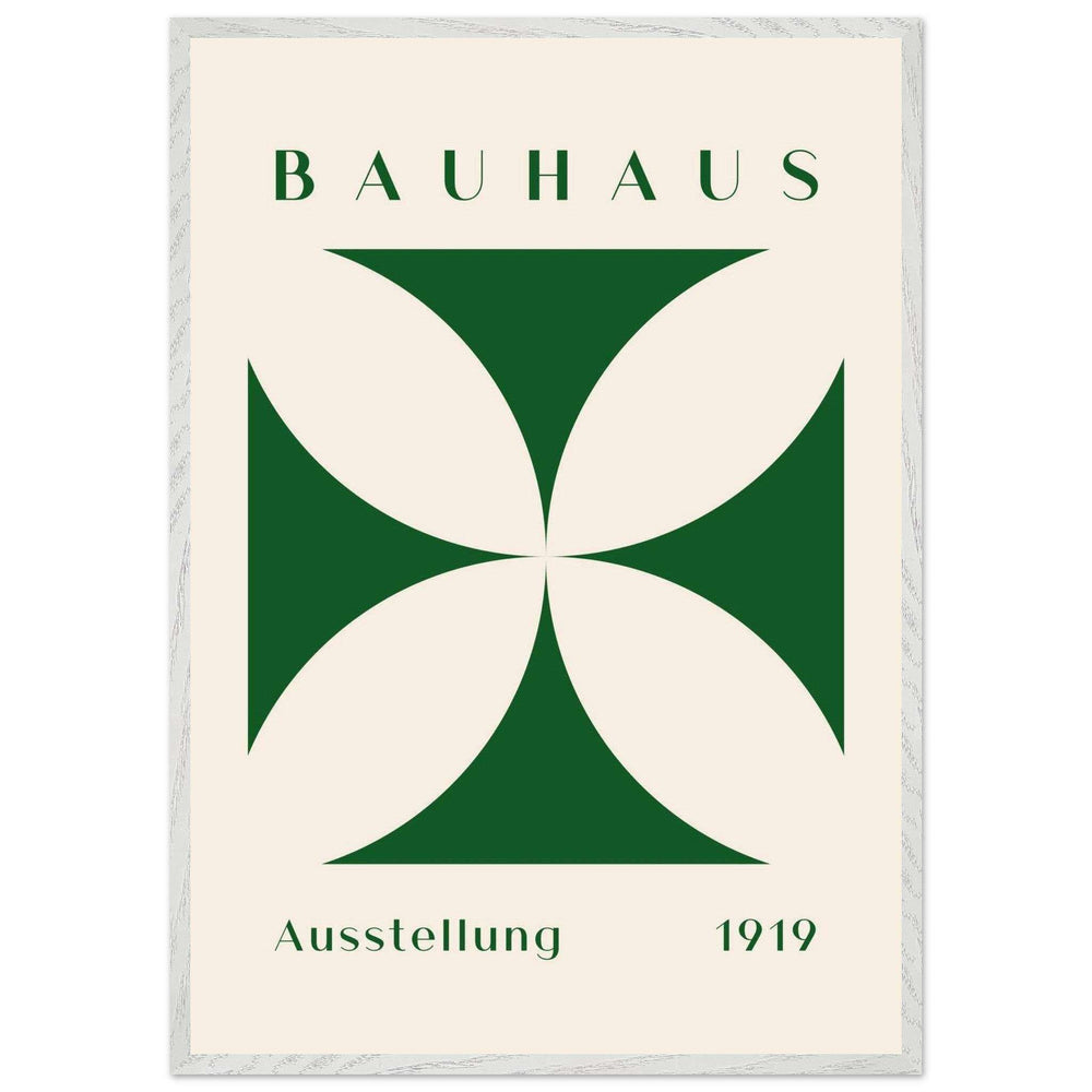 Bauhaus 1919 Deep Green Cream Wall Art - Vibrantwalls