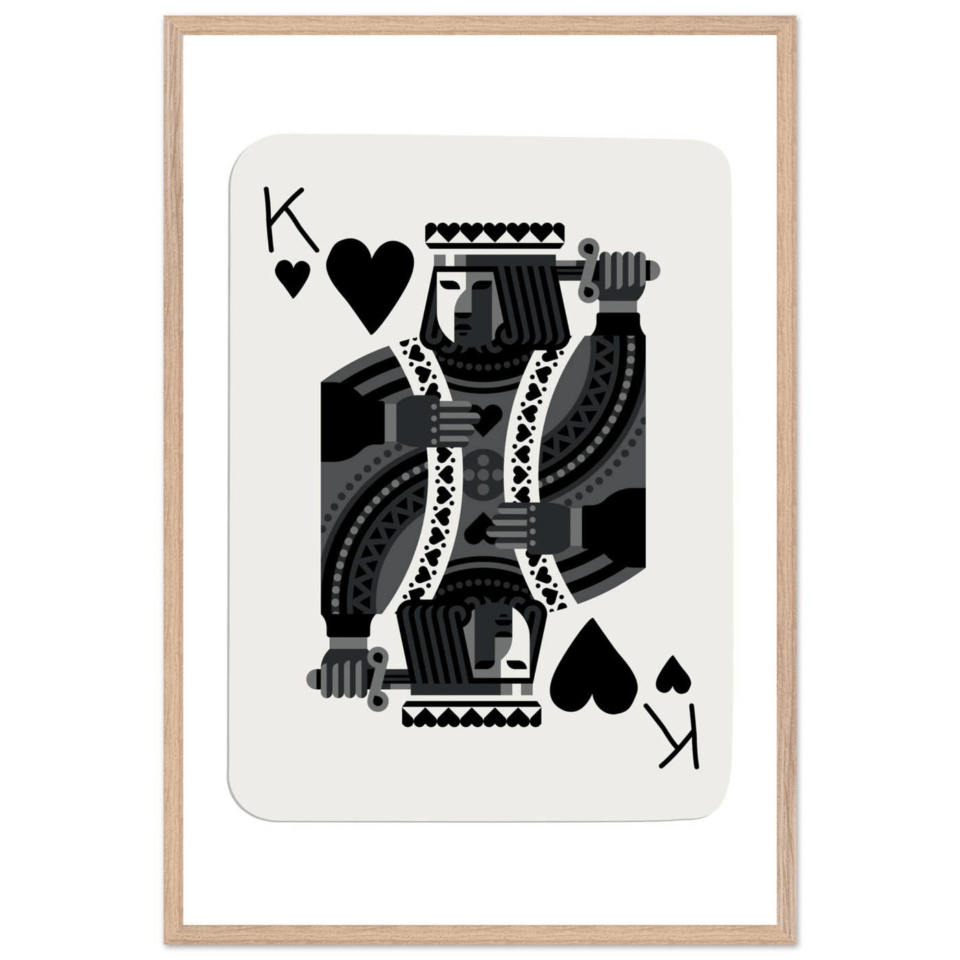 King of Spades Modern Minimalist Poker Card Art - Mounted Framed Poster, Eco-Friendly Wood Frame in Your Choice of Style - Vibrantwalls