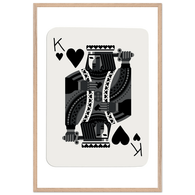 King of Spades Modern Minimalist Poker Card Art - Mounted Framed Poster, Eco-Friendly Wood Frame in Your Choice of Style - Vibrantwalls