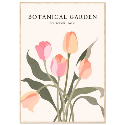 Botanical Garden Framed Posters – Soft Tulip Hues & Abstract Nature Art Prints | Ready-to-Hang in Your Choice of Frame - Vibrantwalls