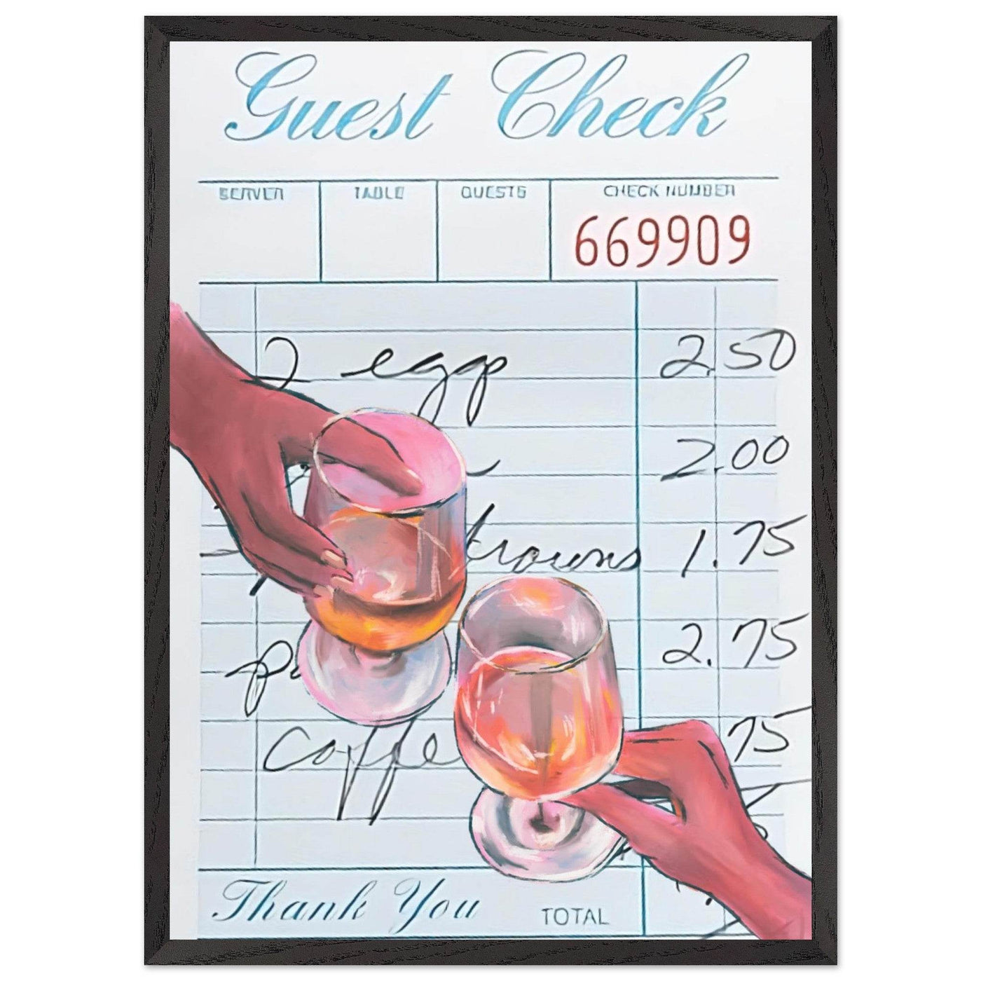 Retro Bar Tab Drink - Vibrantwalls