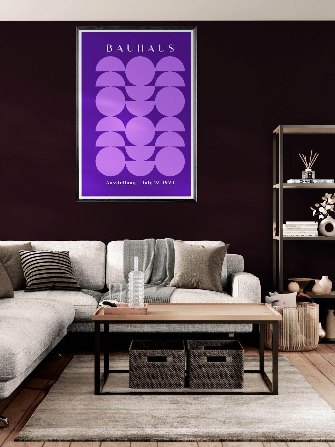 Bauhau 1923 Purple Geometric - Vibrantwalls