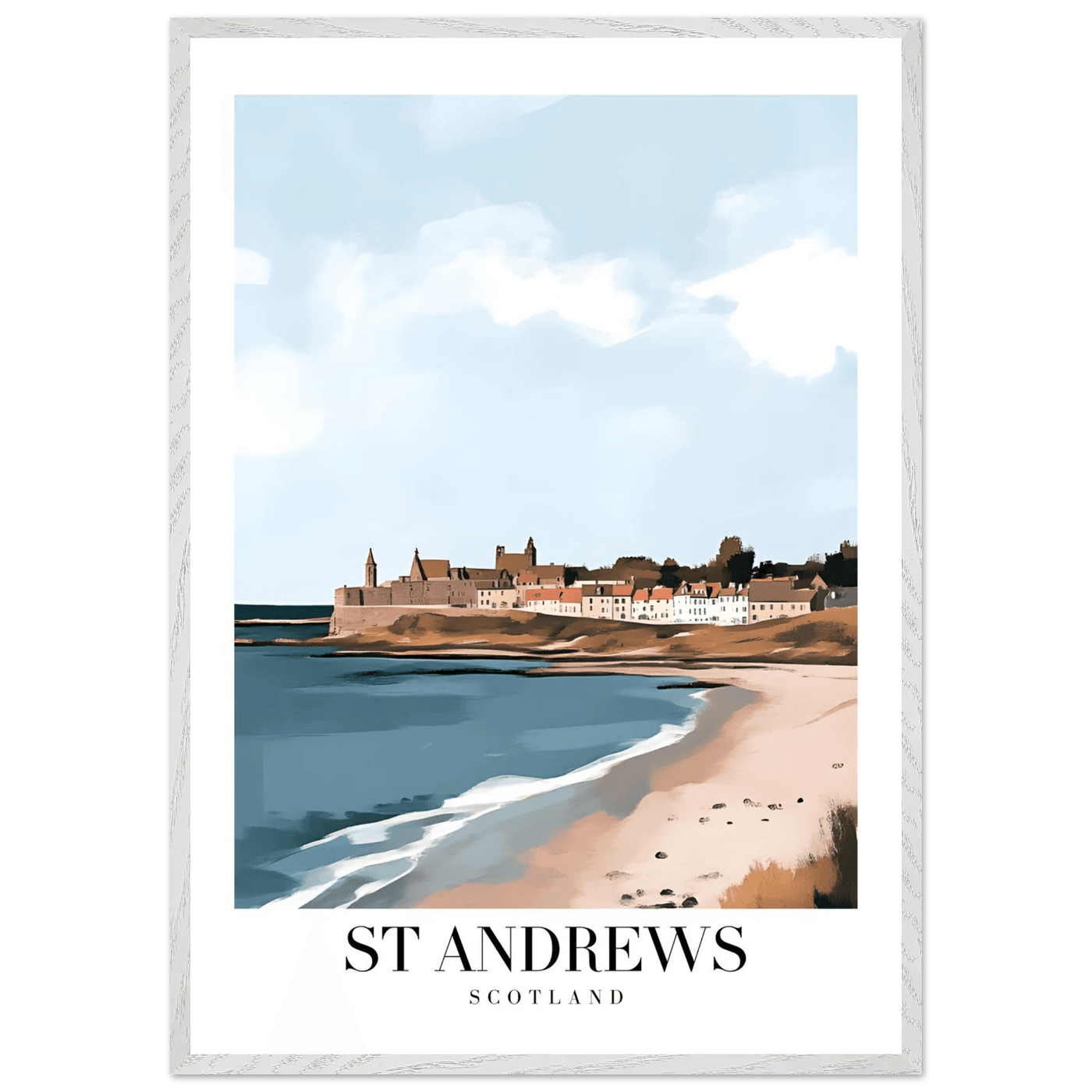St Andrews Scotland Framed Poster – Coastal Town Wall Art with Wooden Frame - Vibrantwalls