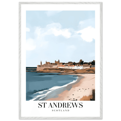 St Andrews Scotland Framed Poster – Coastal Town Wall Art with Wooden Frame - Vibrantwalls