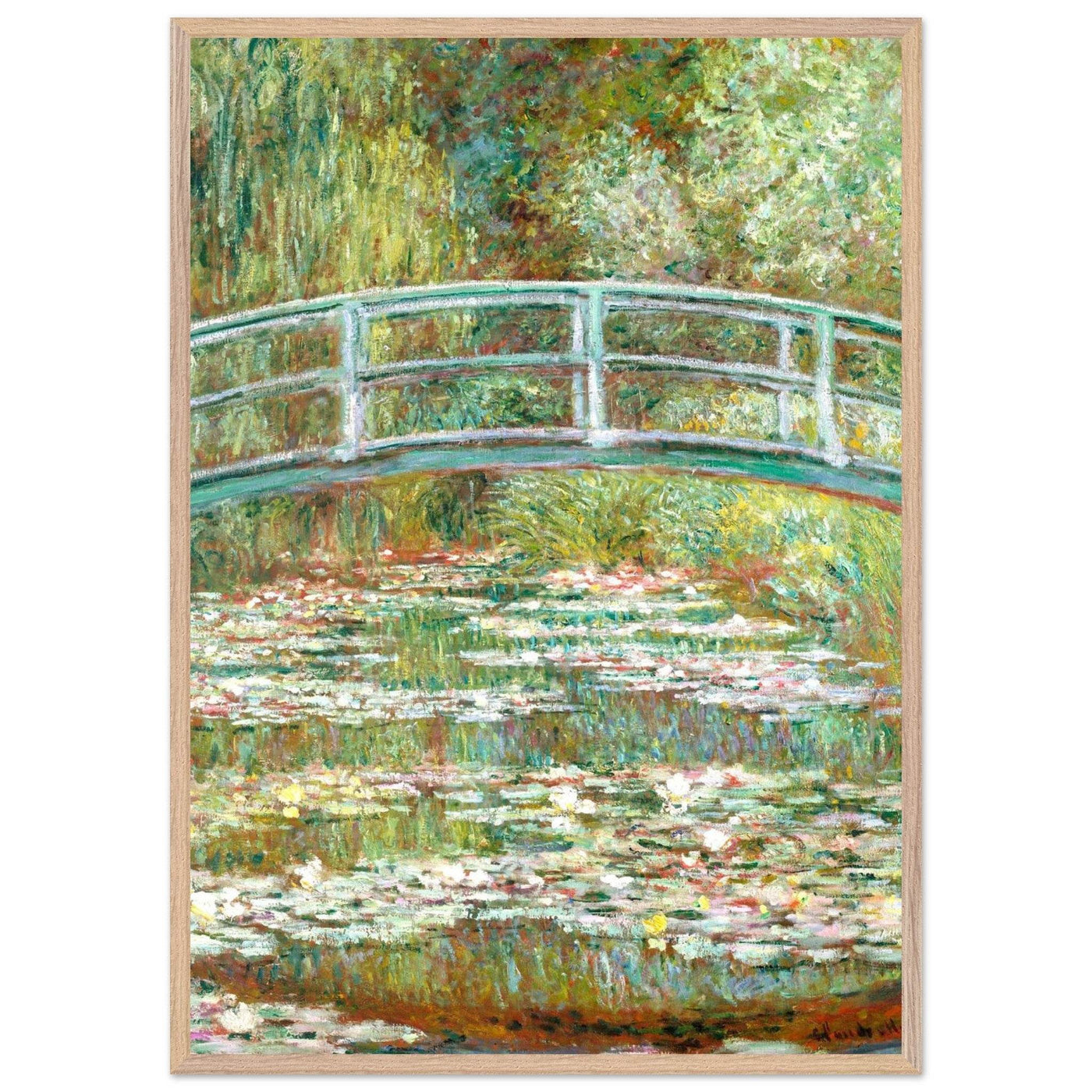 Bridge Over a Pond Art Print - Water Lilies Decorative Artwork for Your Space - Vibrantwalls