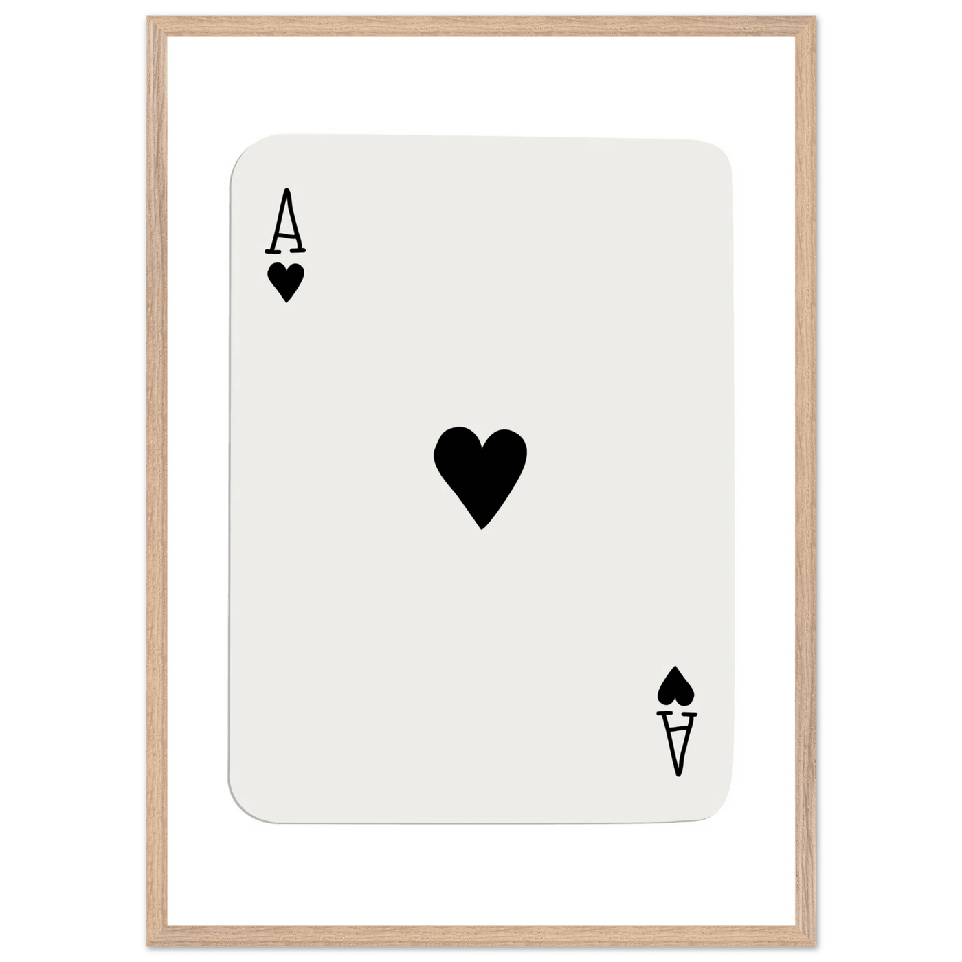 Ace of Hearts Poker Card Print - Elegant Framed Wall Art, Eco-Friendly Wood Frame & Multiple Sizes - Vibrantwalls