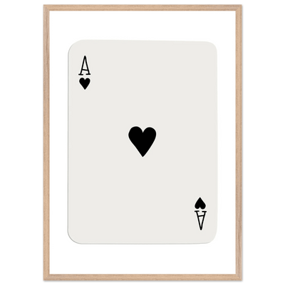 Ace of Hearts Poker Card Print - Elegant Framed Wall Art, Eco-Friendly Wood Frame & Multiple Sizes - Vibrantwalls