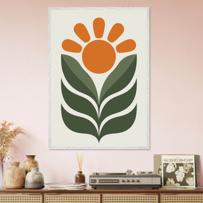 Boho Sun Leaves Nature Abstract Wall Art - Vibrantwalls