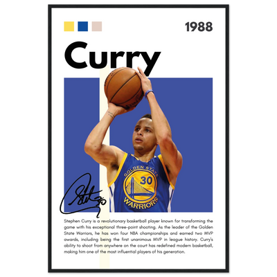 Stephen Curry Golden State Warriors Vintage Art 60x90 cm 24x36″ Black frame Vibrantwalls