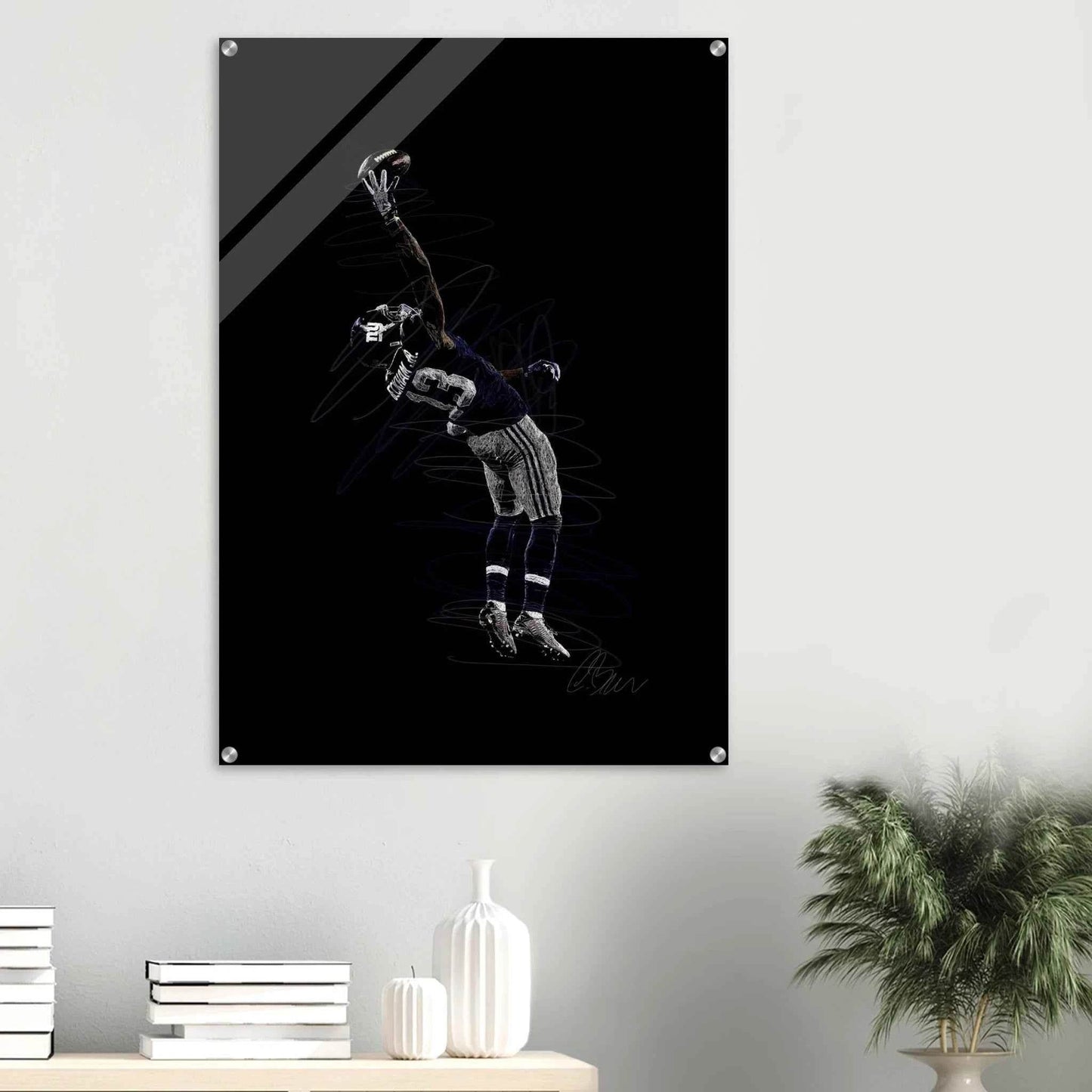 Dynamic Football Player Acrylic Print – Modern Sport Art, Vibrant & Durable Wall Decor in Multiple Sizes - Vibrantwalls