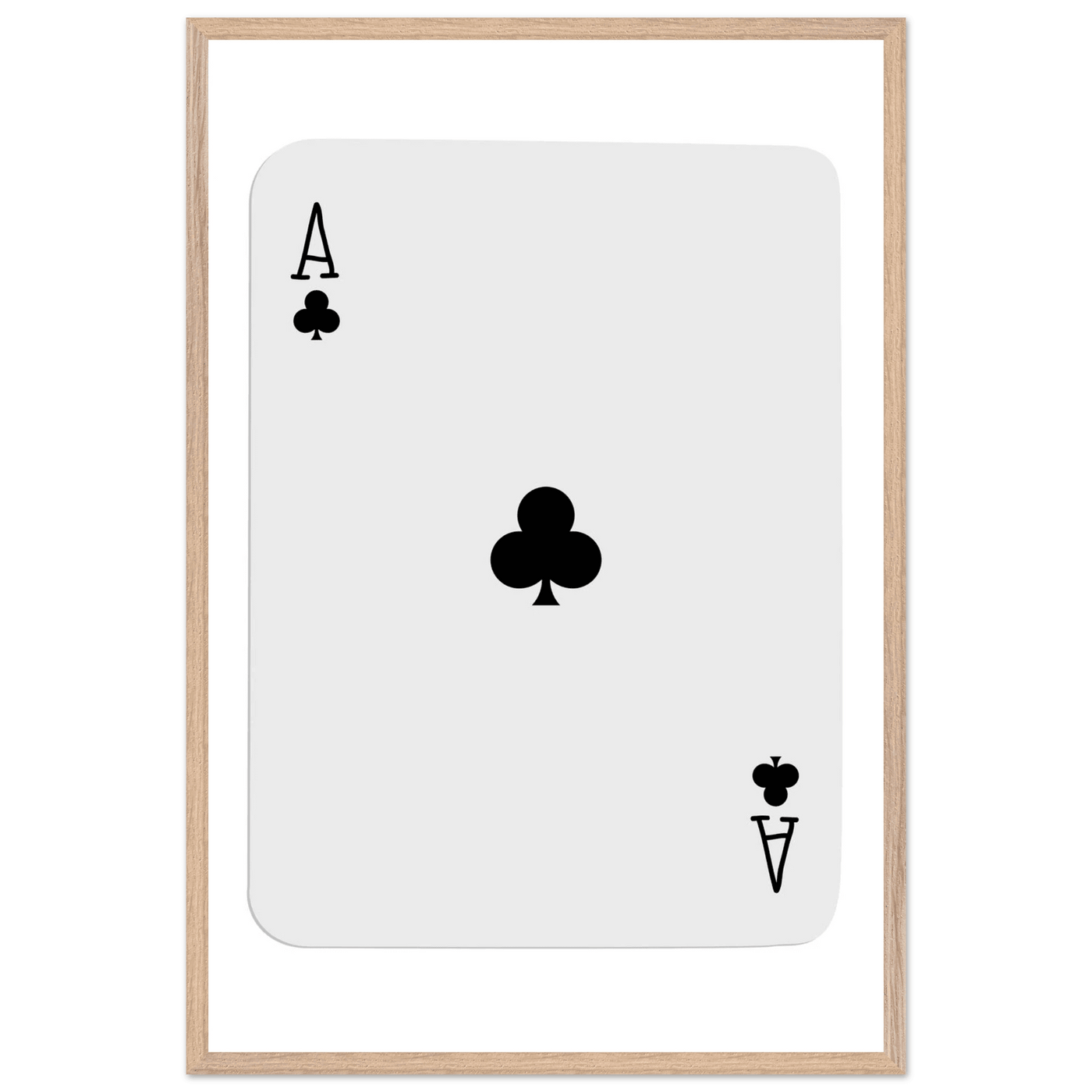 Ace of Clubs Poker Card Print - Elegant Framed Wall Art, Eco-Friendly Wood Frame & Multiple Sizes - Vibrantwalls