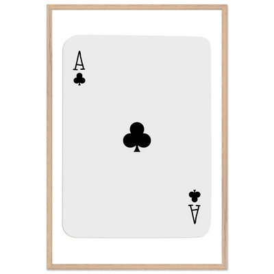 Ace of Clubs Poker Card Print - Elegant Framed Wall Art, Eco-Friendly Wood Frame & Multiple Sizes - Vibrantwalls