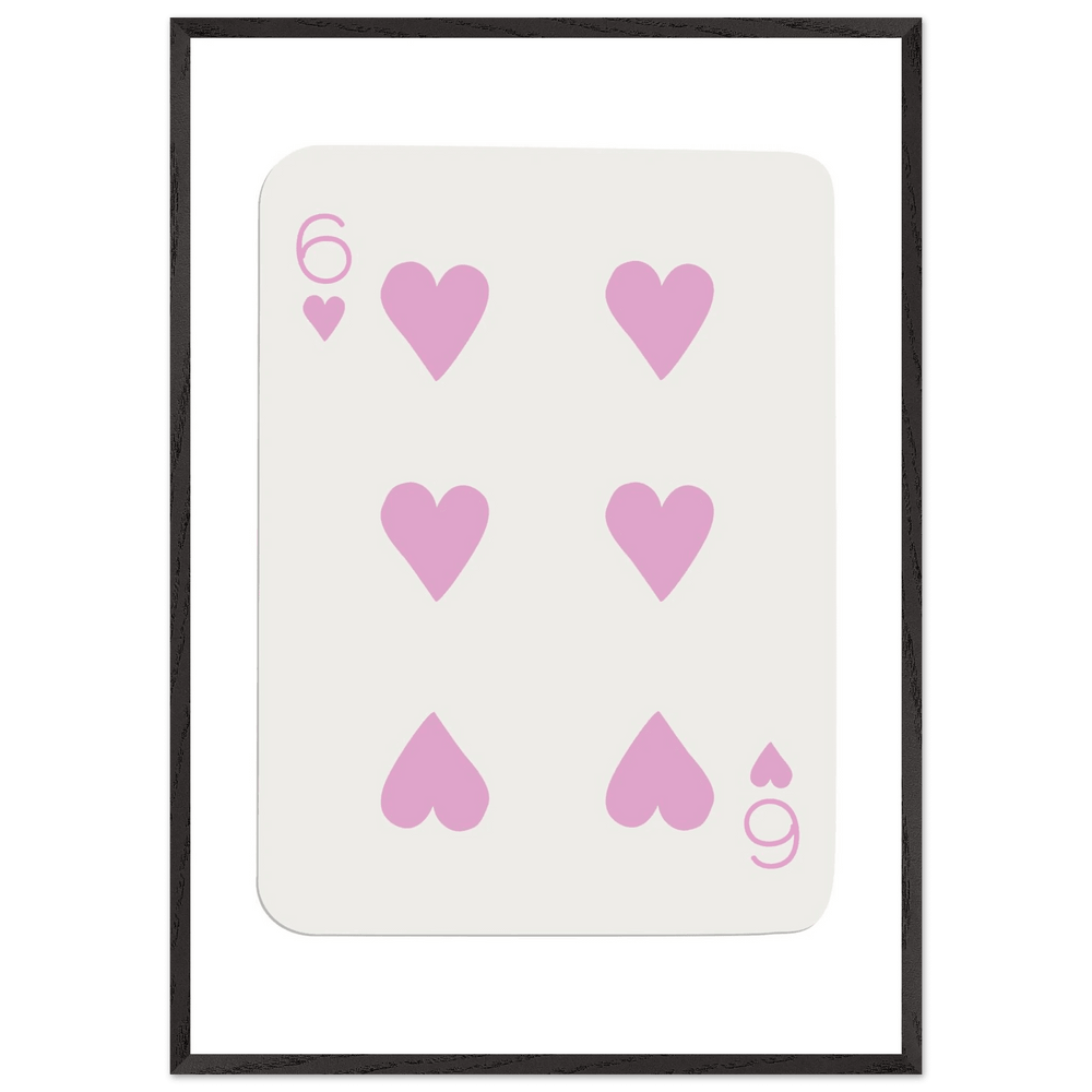 Six of Hearts Custom Playing Cards Framed Poster Wall Art - Vibrantwalls