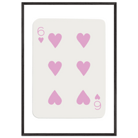 Six of Hearts Custom Playing Cards Framed Poster Wall Art - Vibrantwalls