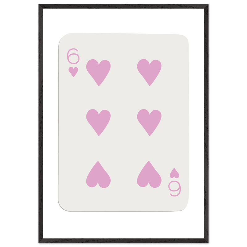 Six of Hearts Custom Playing Cards Framed Poster Wall Art - Vibrantwalls