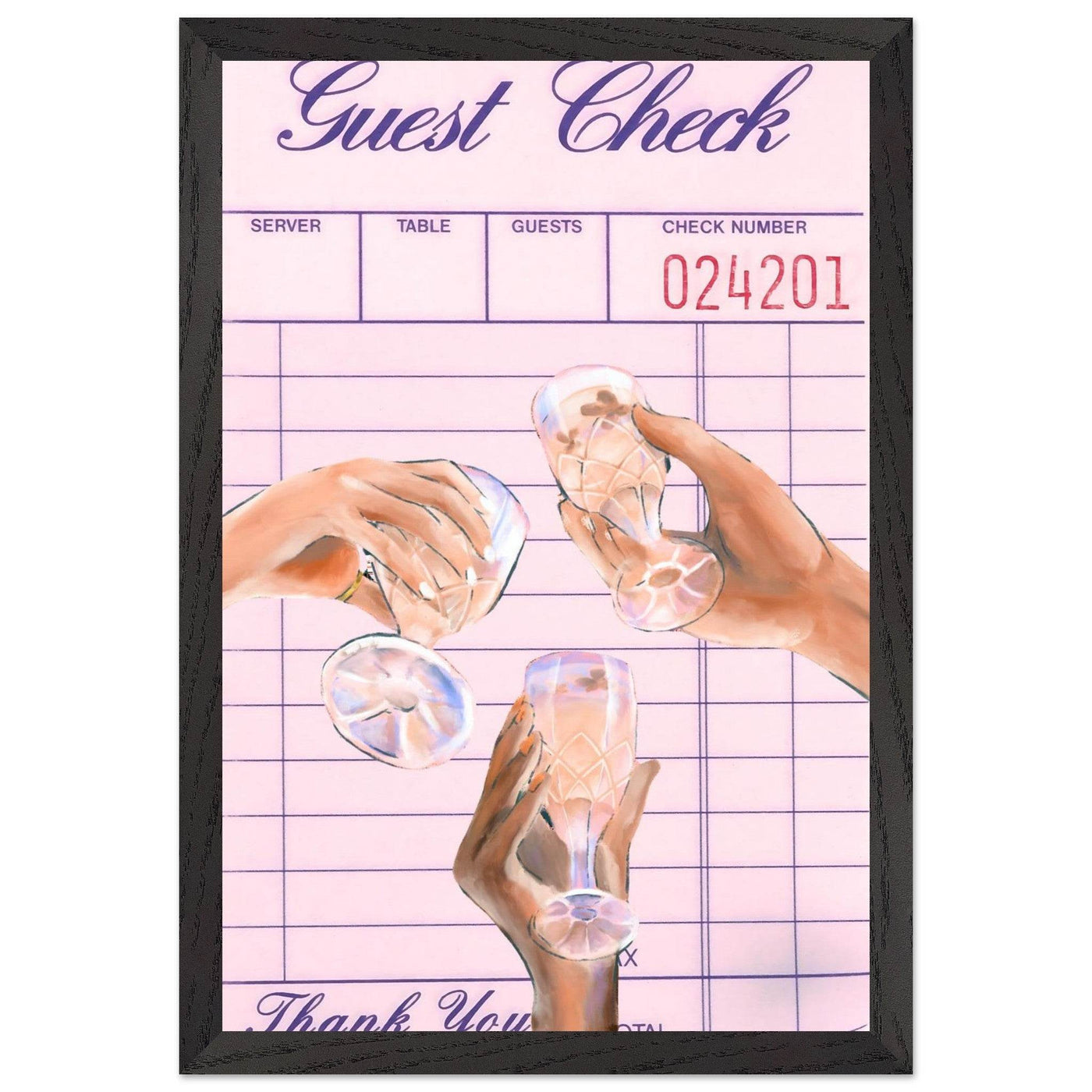 Guest Check & Crystal Glasses - Vibrantwalls
