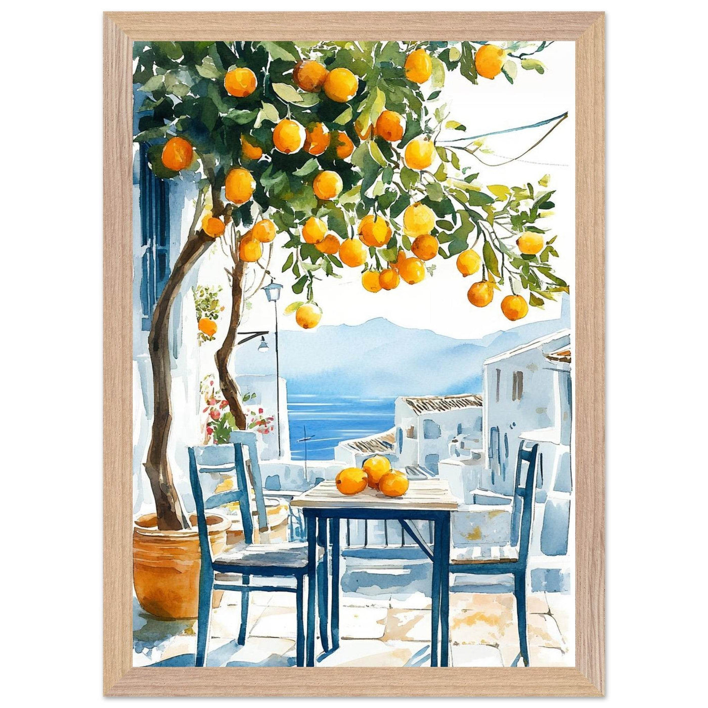 Mediterranean Lemon Tree Decor with Sea View Charm - Vibrantwalls