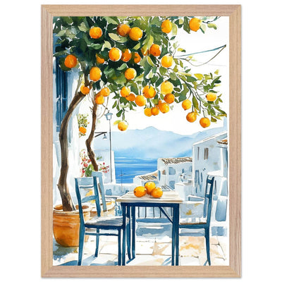 Mediterranean Lemon Tree Decor with Sea View Charm - Vibrantwalls