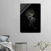 Manga Anime Wall Decor - Scribble Art Acrylic Print for Abstract Luminous Modern Home Aesthetics - Vibrantwalls