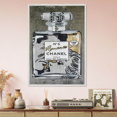 Chanel No. 5 Pop Art Print: Iconic Perfume Art with a Comic Twist, Framed in Your Choice of Style - Vibrantwalls