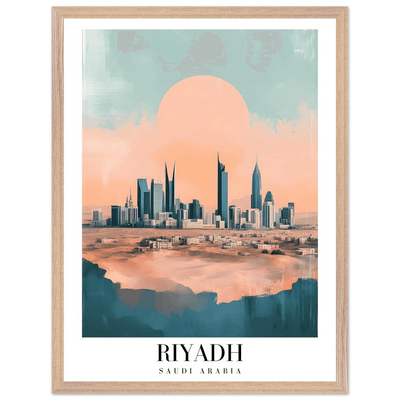 Riyadh Saudi Arabia Framed Poster – Modern Desert City Wall Art in Earthy Tones - Vibrantwalls