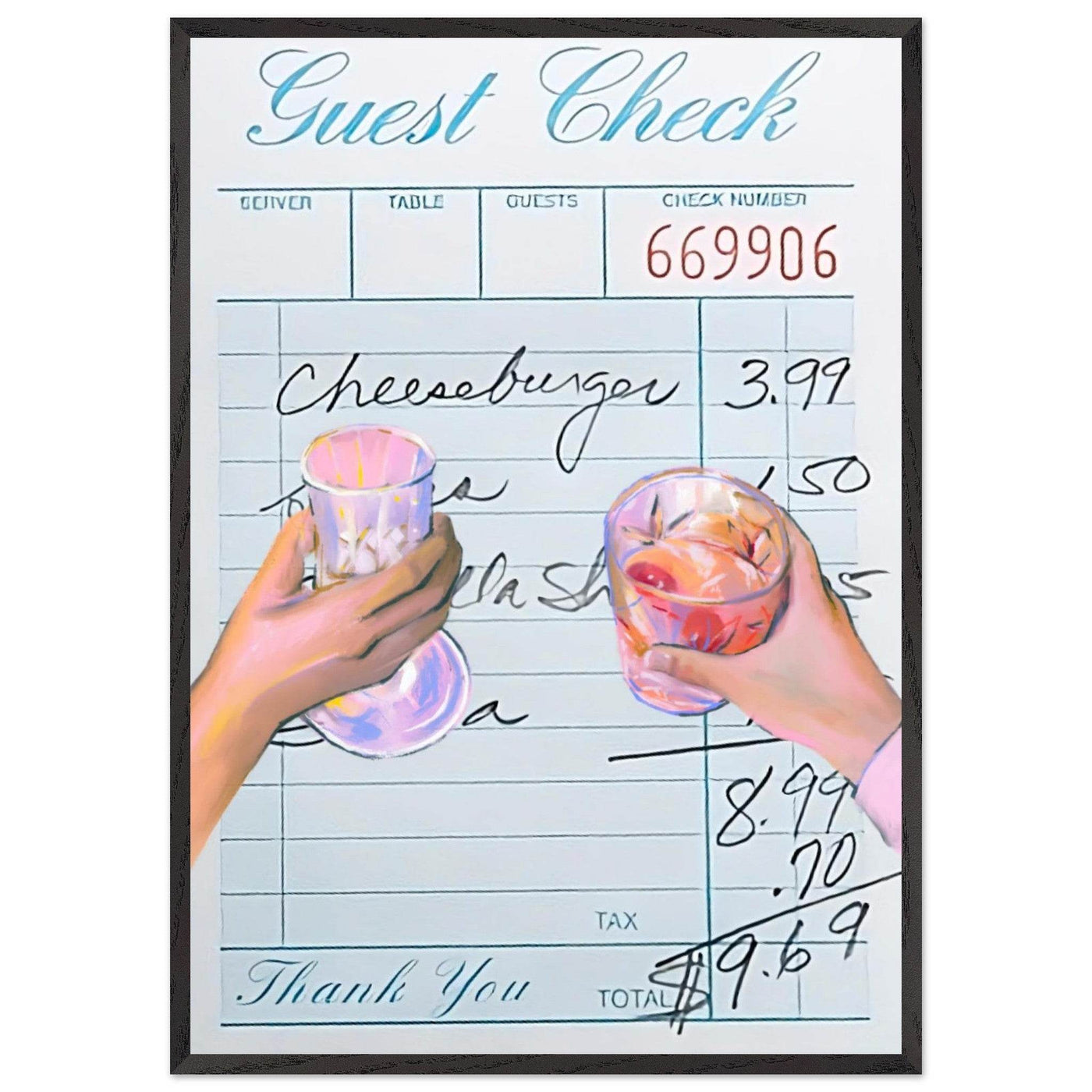 Retro Bar Tab Art - Vibrantwalls
