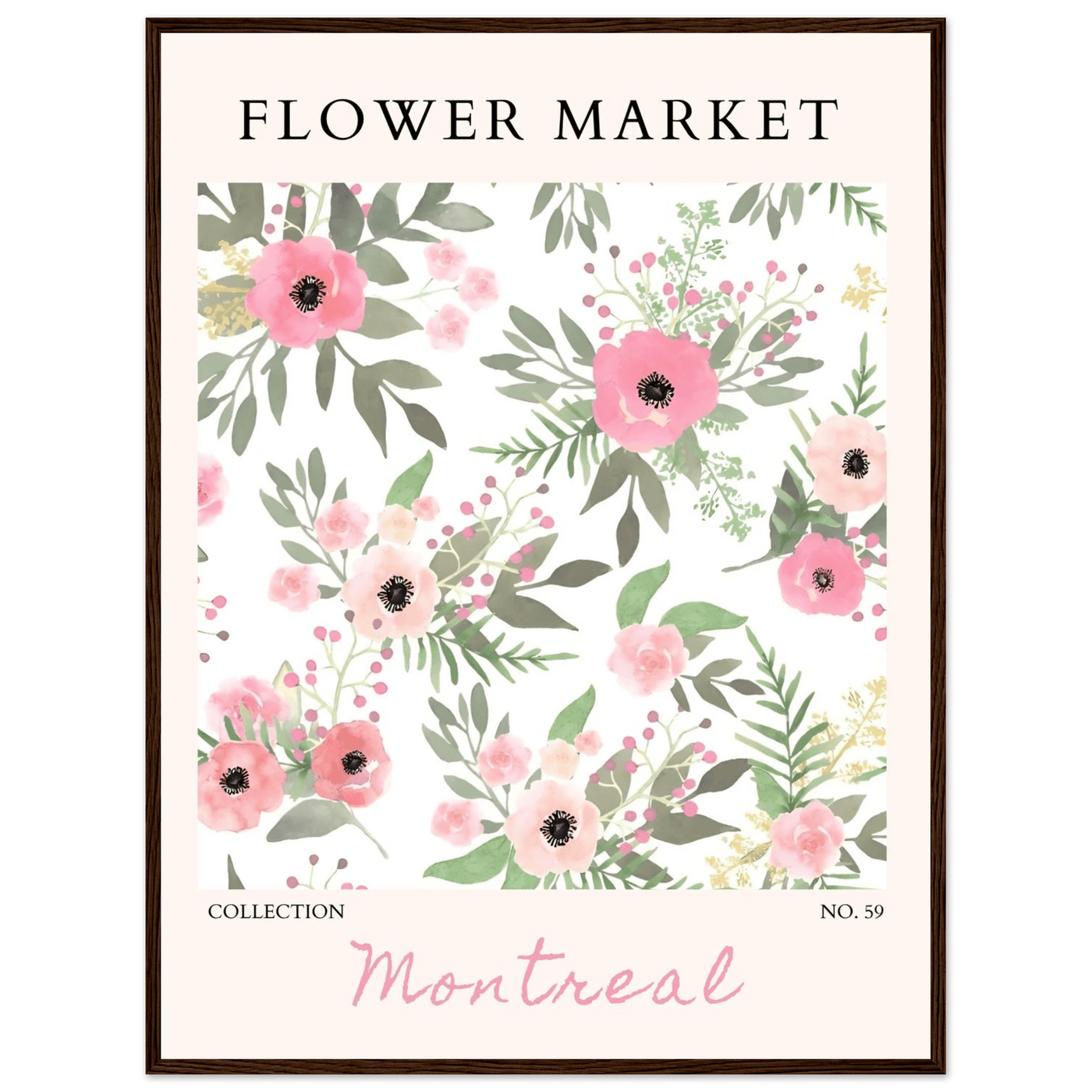 Flower Market Collection: Montreal – Whimsical Floral Art Prints | Ready-to-Hang Framed Posters - Vibrantwalls