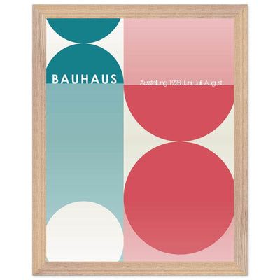 Bauhaus Retro Art Print in Teal and Coral for Unique Retro Decor - Vibrantwalls