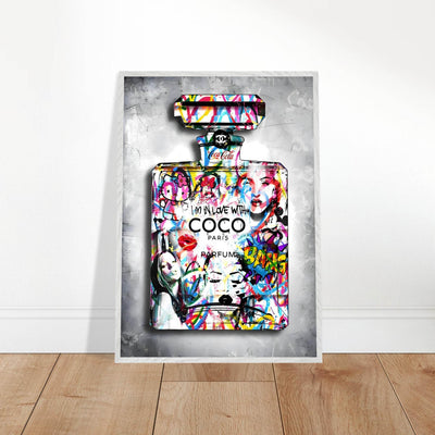 Vibrant Pop Art Chanel Perfume Bottle Print - Graffiti Chic Wall Decor for Fashion Lovers - Vibrantwalls