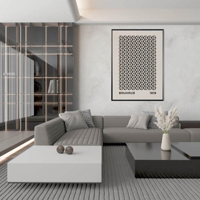 Bauhaus 1919 Geometric Cube Pattern Art Print – Modern Minimalist Framed Poster in Multiple Sizes - Vibrantwalls
