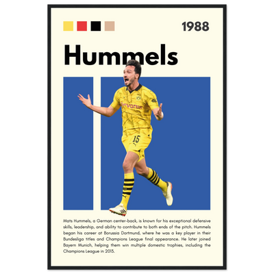 Mats Hummels Borussia Dortmund Framed Poster – Modern Football Art Print 60x90 cm 24x36″ Black frame Vibrantwalls