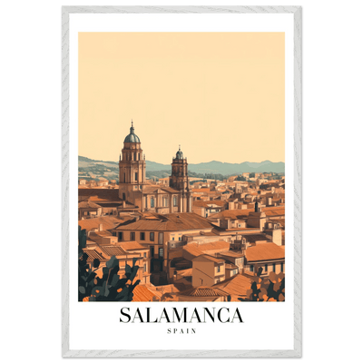 Salamanca Spain Framed Poster – Warm Hues Vintage Travel Wall Art with Wooden Frame - Vibrantwalls