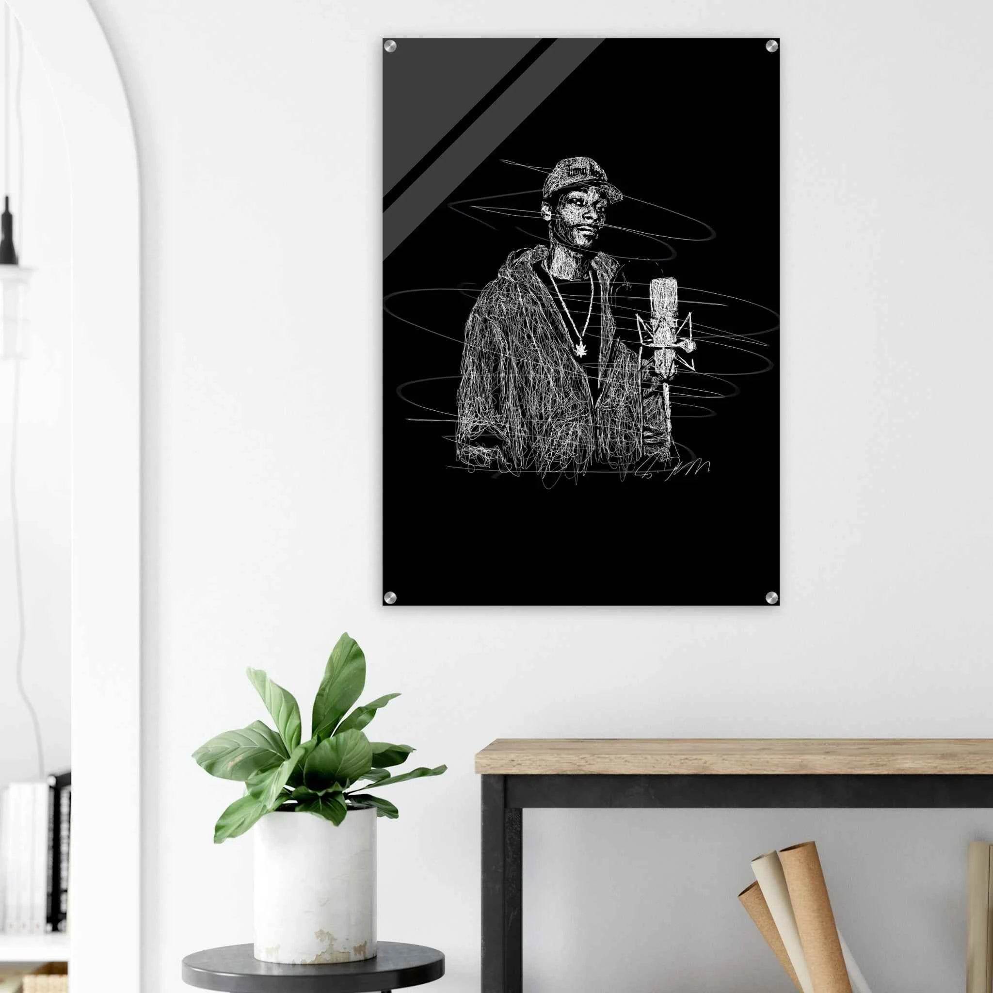 Snoop Dogg 'Scribble' Acrylic Print – Iconic, Modern Hip-Hop Wall Art - Vibrantwalls