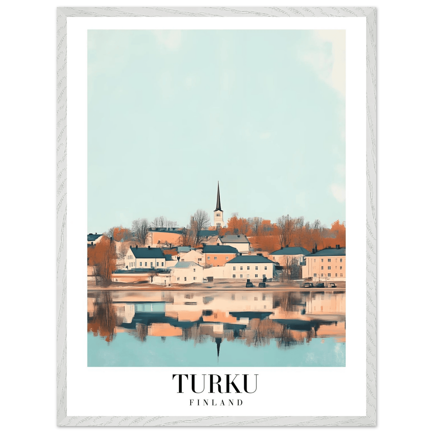 Turku Finland Framed Poster – Serene Nordic Travel Wall Art with Wooden Frame - Vibrantwalls