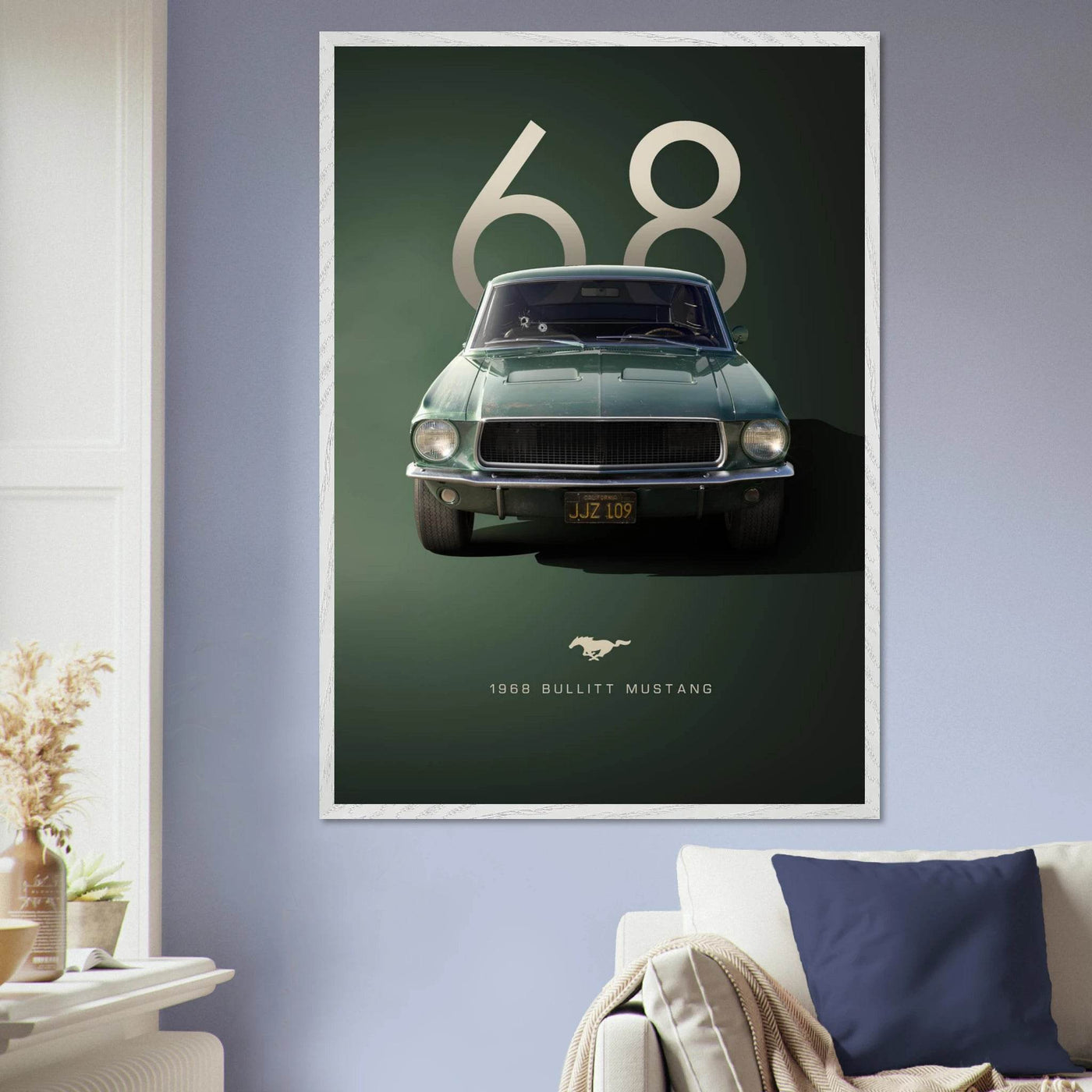 1968 Bullitt Mustang GT - 50th Anniversary Framed Poster | Iconic Automotive Art, Ready-to-Hang - Vibrantwalls