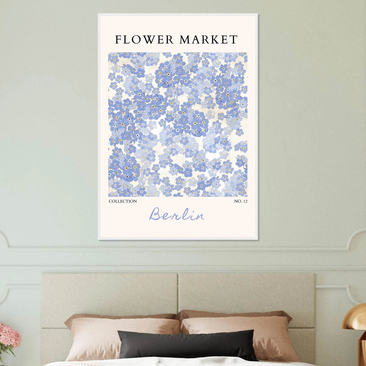 Forget-Me-Not Bloom Framed Poster – Gentle Blue Floral Art Print | Berlin Collection | Ready-to-Hang Wall Art - Vibrantwalls