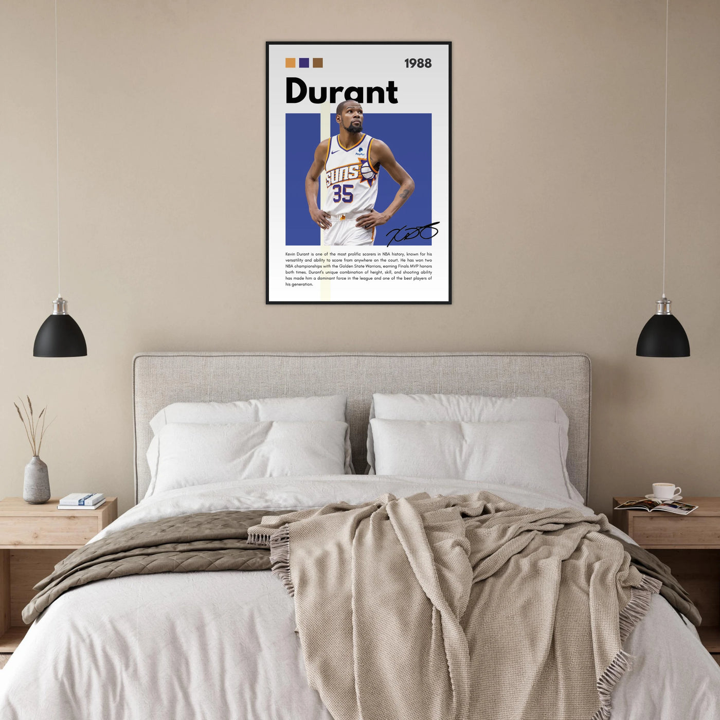 Kevin Durant Slim Reaper Suns Framed Poster Vibrantwalls