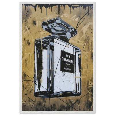Abstract Chanel N°5 Art Print - Luxury Perfume Wall Art in Premium Mounted Frame - Vibrantwalls