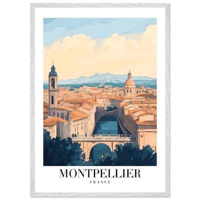 Montpellier France Framed Poster – Vintage Travel Wall Art with Wooden Frame - Vibrantwalls