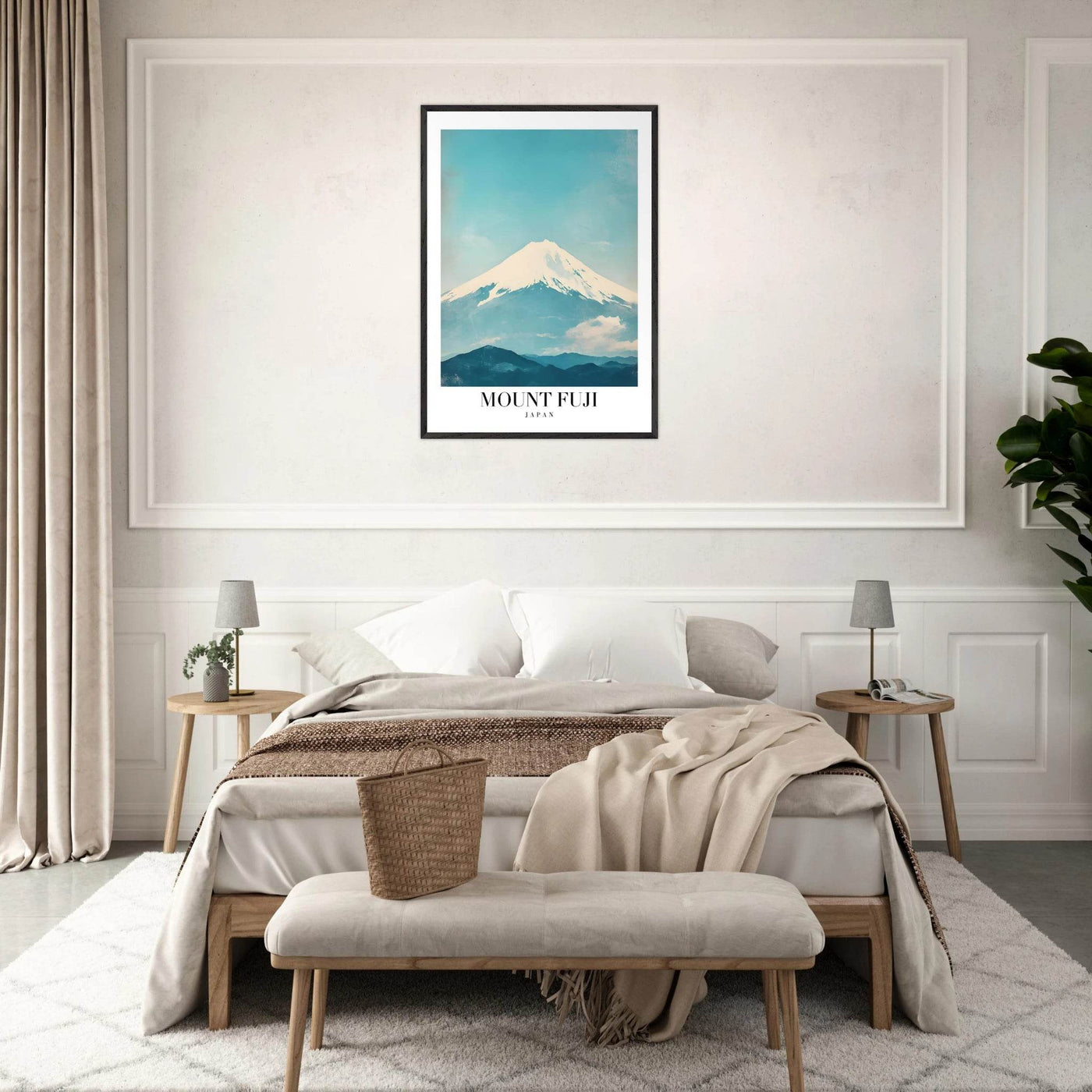 Mount Fuji Japan Framed Poster – Serene Vintage Travel Wall Art with Wooden Frame - Vibrantwalls