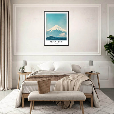 Mount Fuji Japan Framed Poster – Serene Vintage Travel Wall Art with Wooden Frame - Vibrantwalls