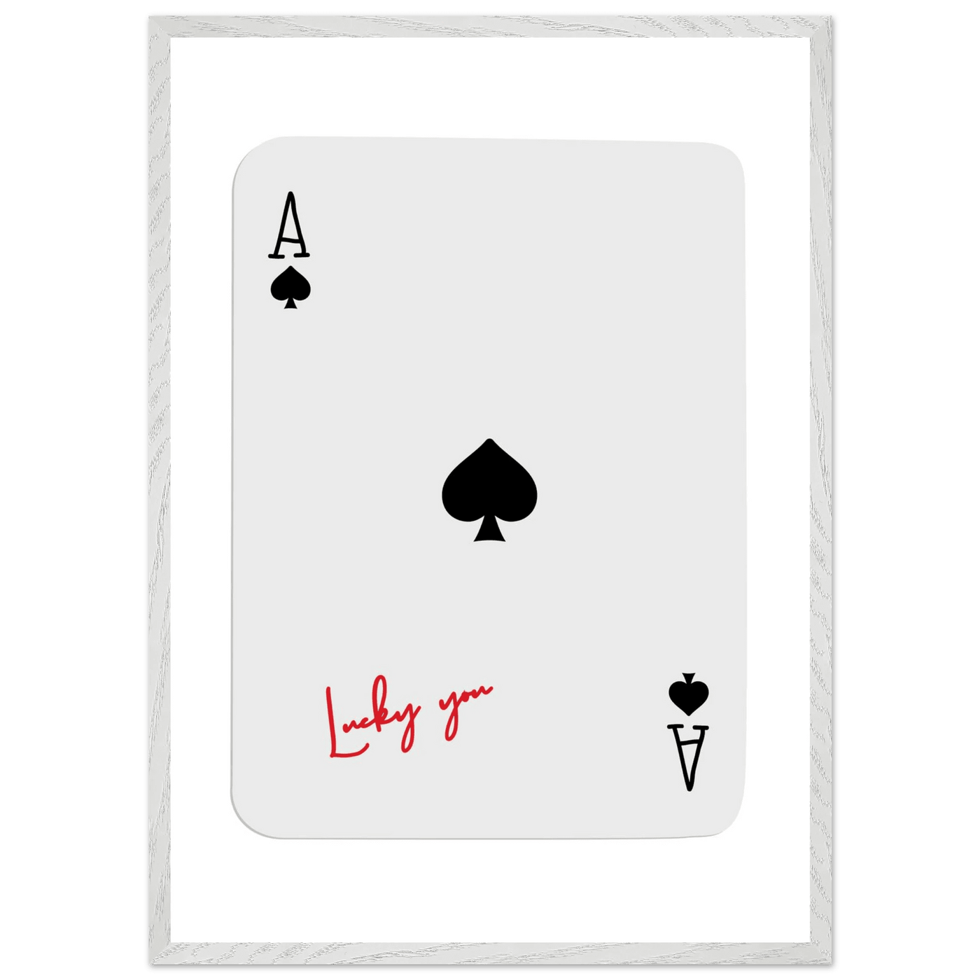 Ace of Spades Lucky You Print - Elegant Card Game Wall Art, Eco-Friendly Framed Poster in Multiple Sizes & Finishes - Vibrantwalls