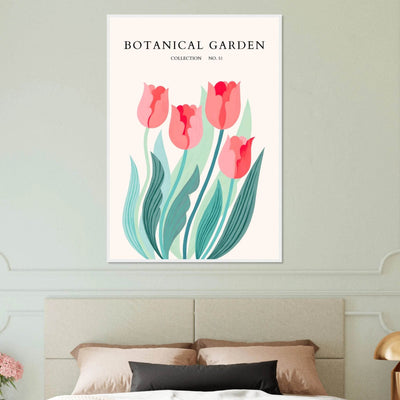 Botanical Garden Tulip Framed Poster – Pastel Florals & Nature Art Prints | Ready-to-Hang Wall Decor - Vibrantwalls