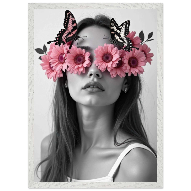 Woman With Flowers Decor - Elegant Floral Art for Home Decor - Vibrantwalls