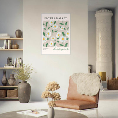 Charming Daisy Field Framed Poster – Botanical 'Flower Market' Art Print | Ready-to-Hang in Your Choice of Frame - Vibrantwalls