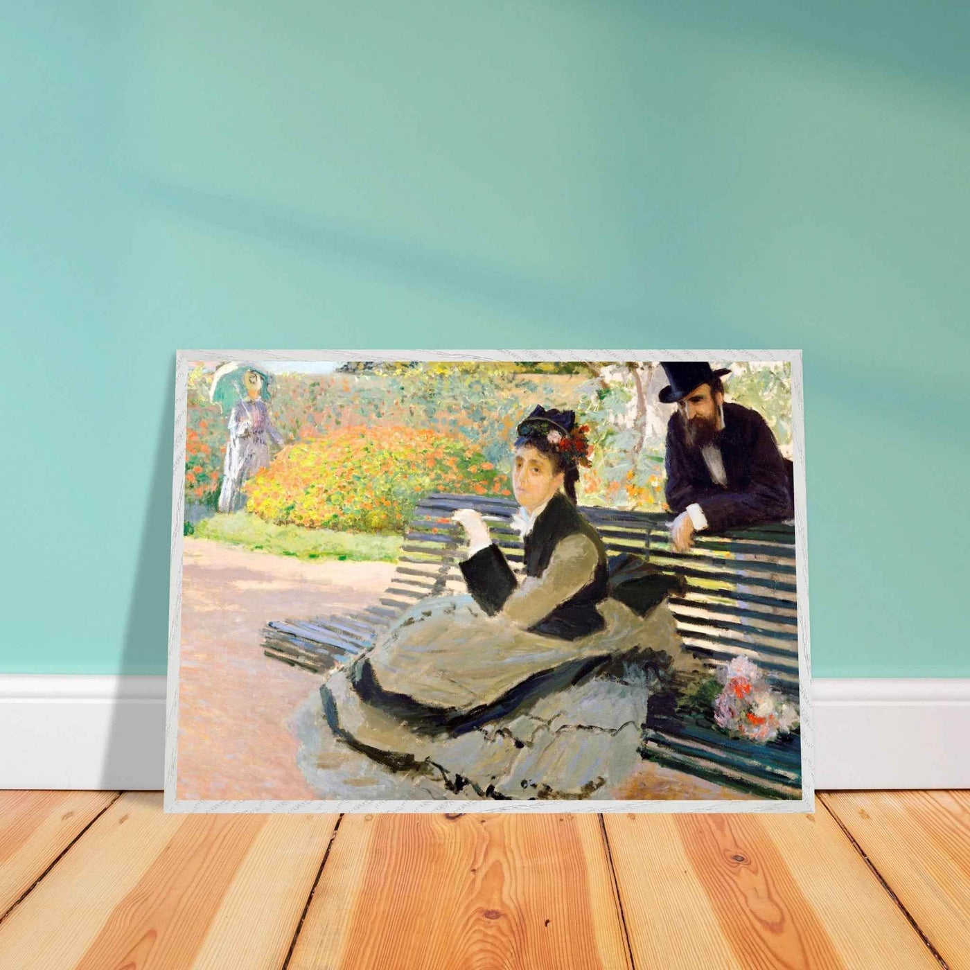 Camille Monet Garden Bench Art – Exquisite Artwork for Garden Lovers - Vibrantwalls