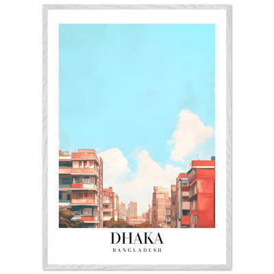 Dhaka Bangladesh Framed Poster – Pastel Cityscape Wall Art with Customizable Wooden Frame - Vibrantwalls