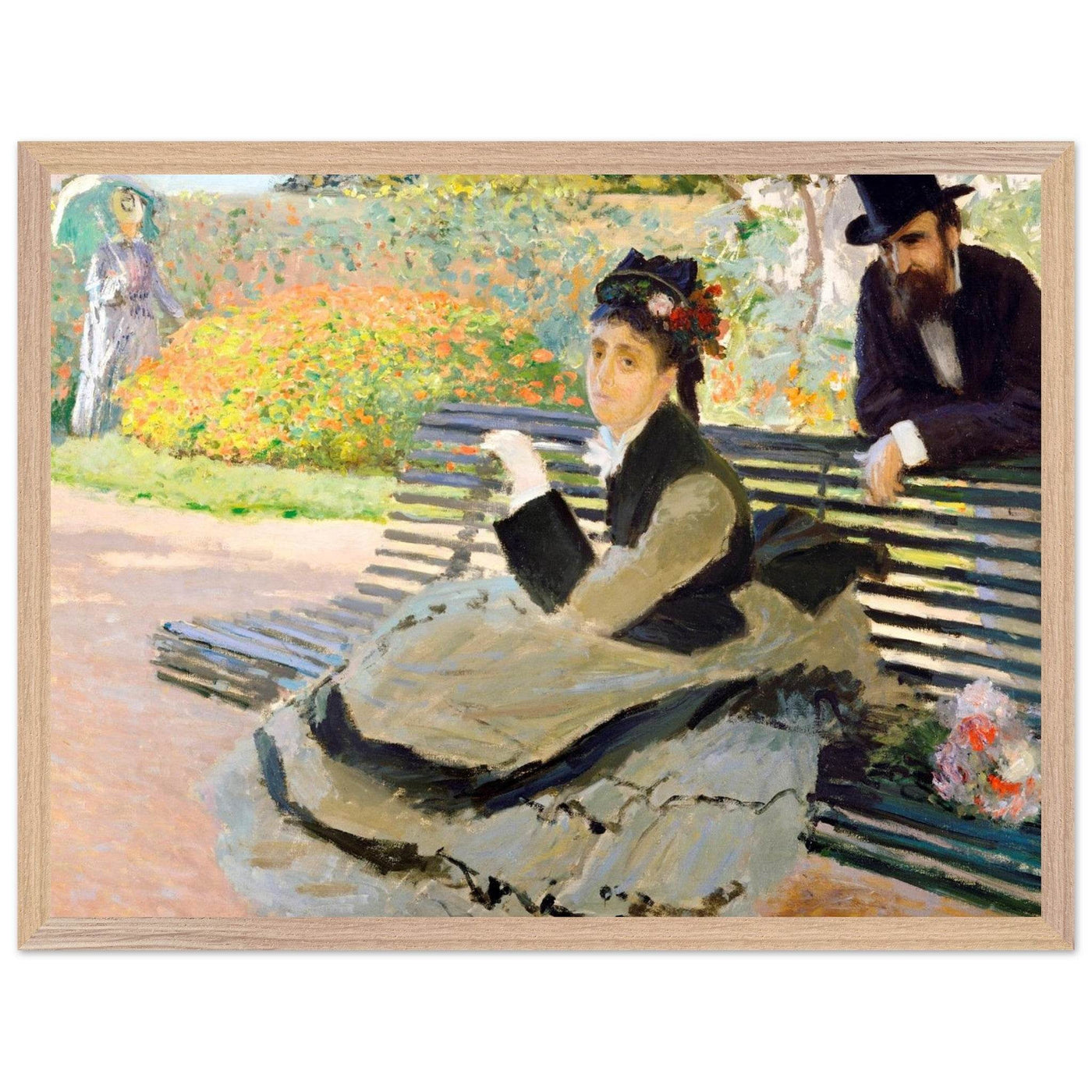 Camille Monet Garden Bench Art – Exquisite Artwork for Garden Lovers - Vibrantwalls