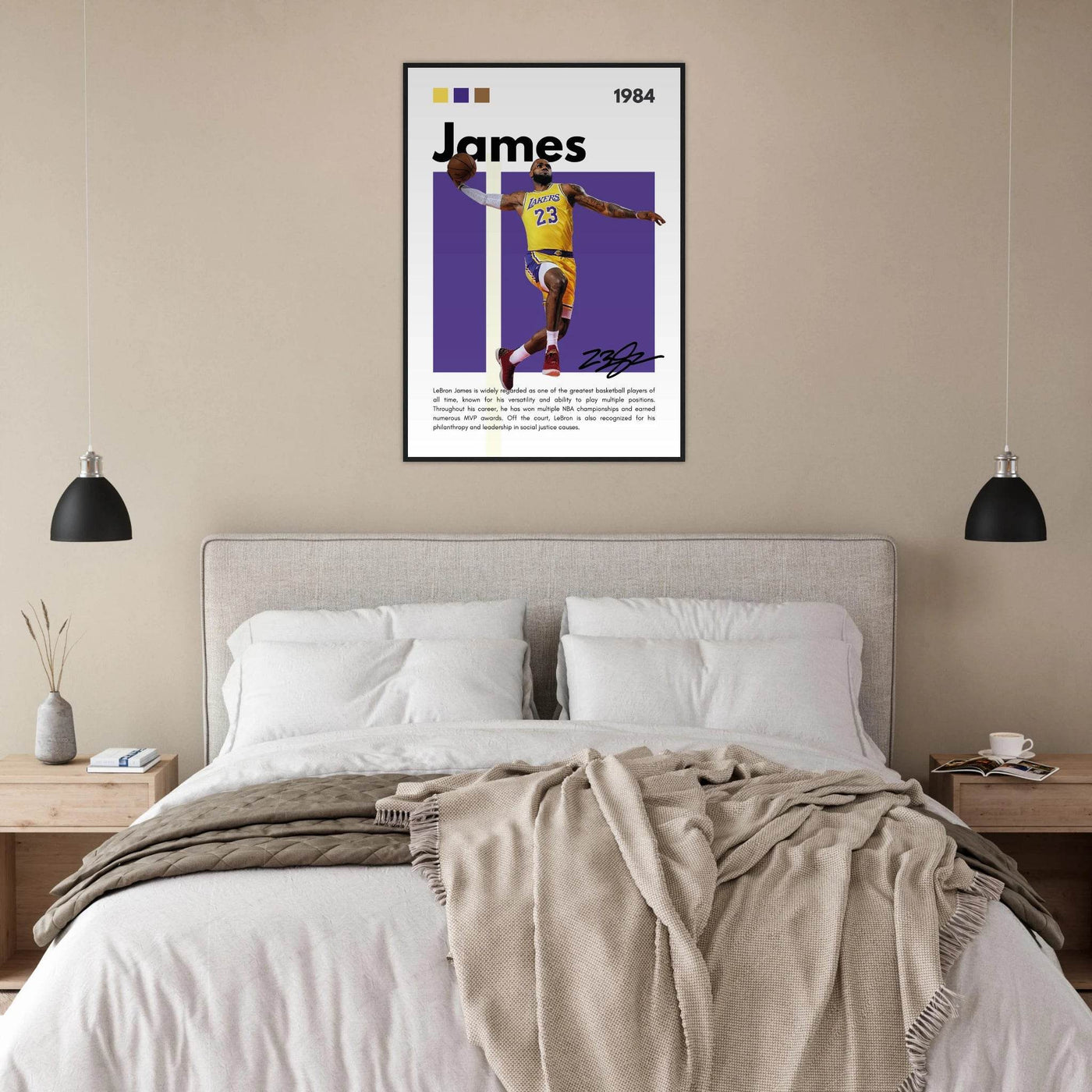 LeBron James Lakers Championship Vintage Art Print - Vibrantwalls